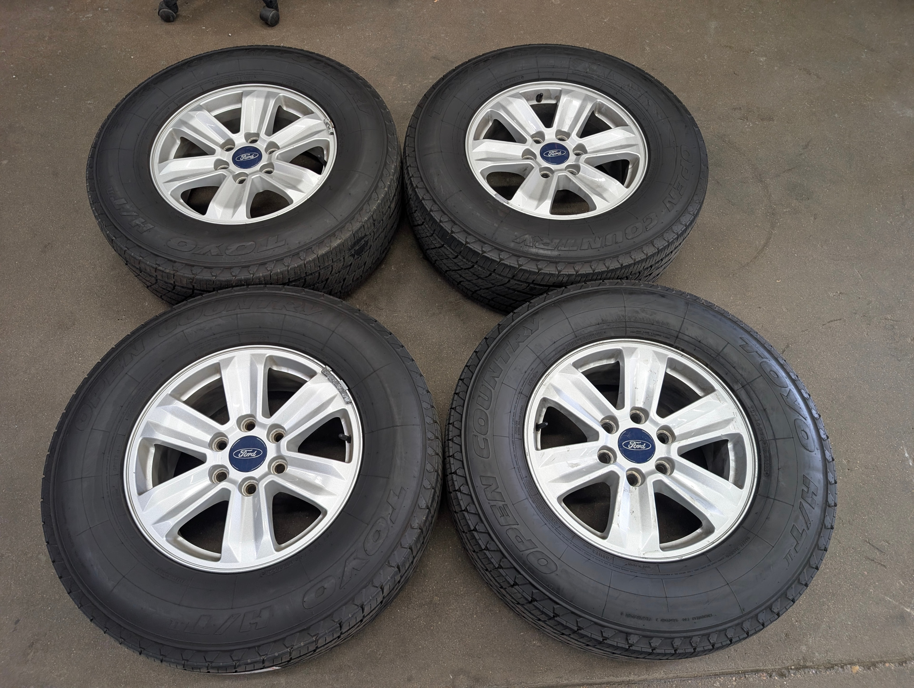 Used 17" Ford F-150 6 Lug Alloy Wheels with Toyo Open Country H/T Tires